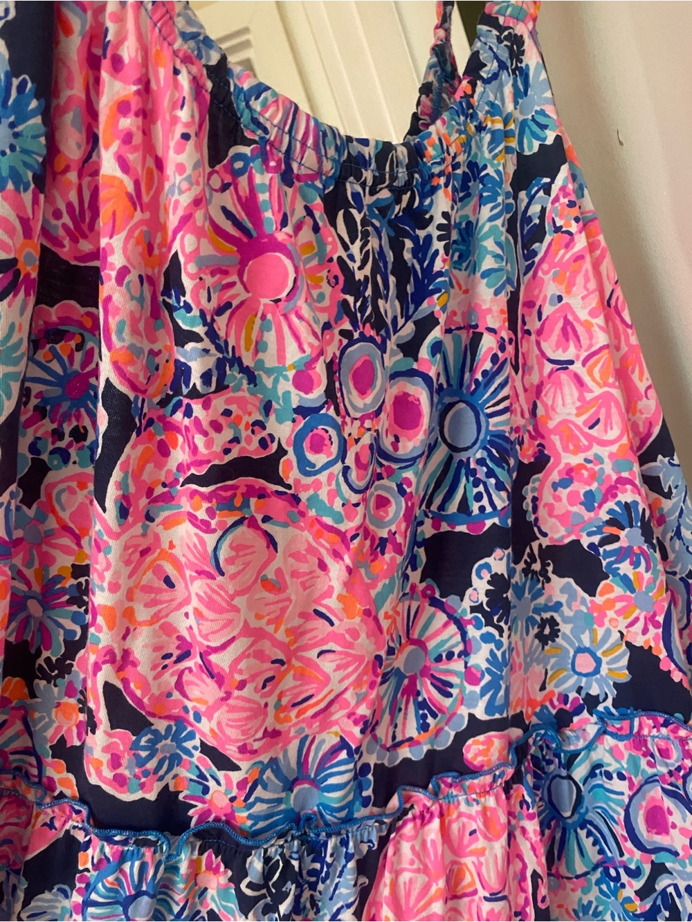 Lilly Pulitzer Pink, Navy & Blue Floral Sundress - Picture 8 of 12